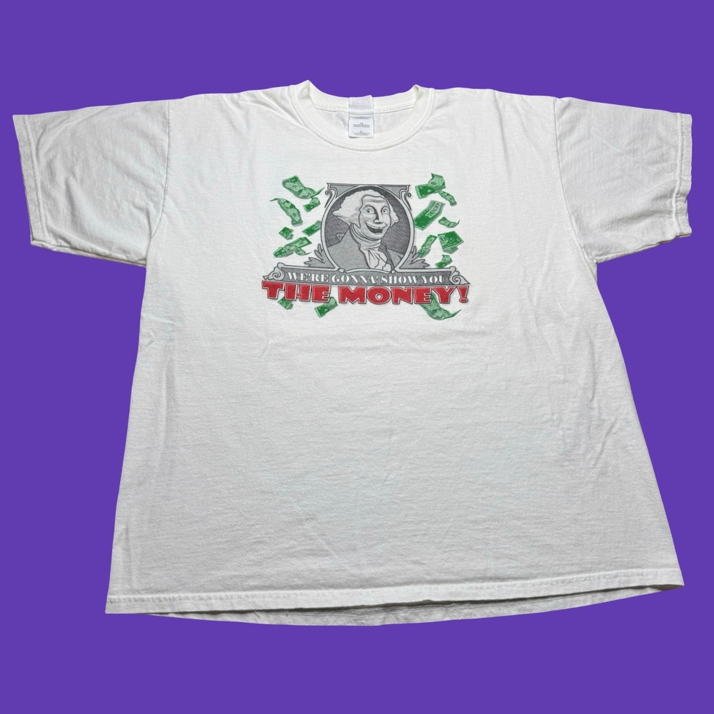 Y2K Blizzard of Bucks T Shirt XL White Game Show Money Promo 2 Sided Cotton
